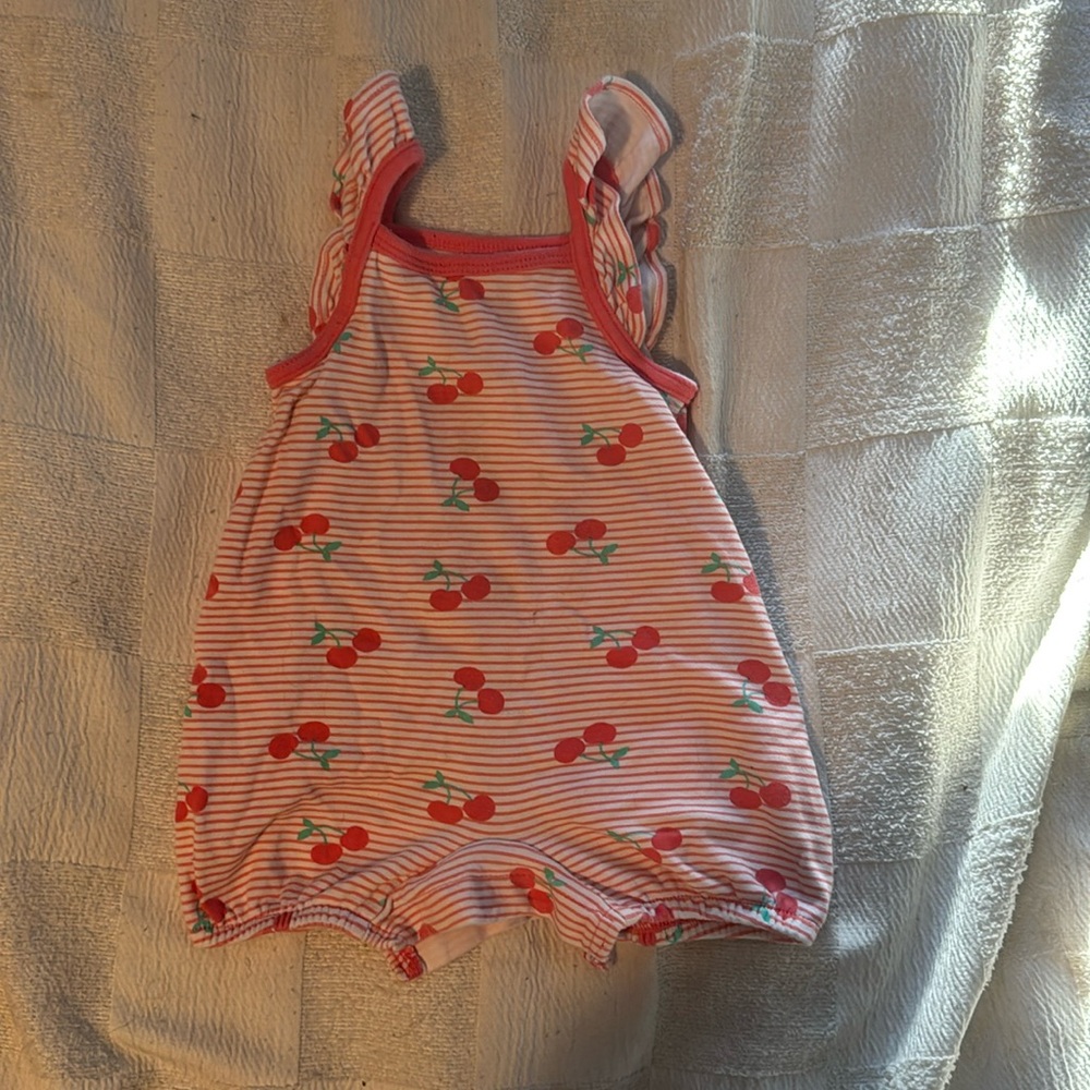 Cherry girls romper